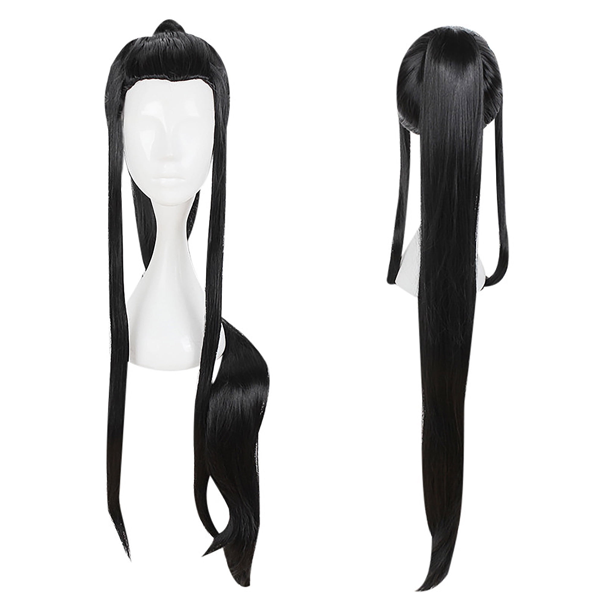 Unique Bargains Wigs for Women 39" Black Wigs with Wig Cap 21.5'' - 22.5''