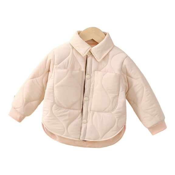 Avrntaa Girl Coats - Botton Down Quilted Jacket Light Weight Padded Outerwear Clearance Toddler White Jacket Size 6-12M