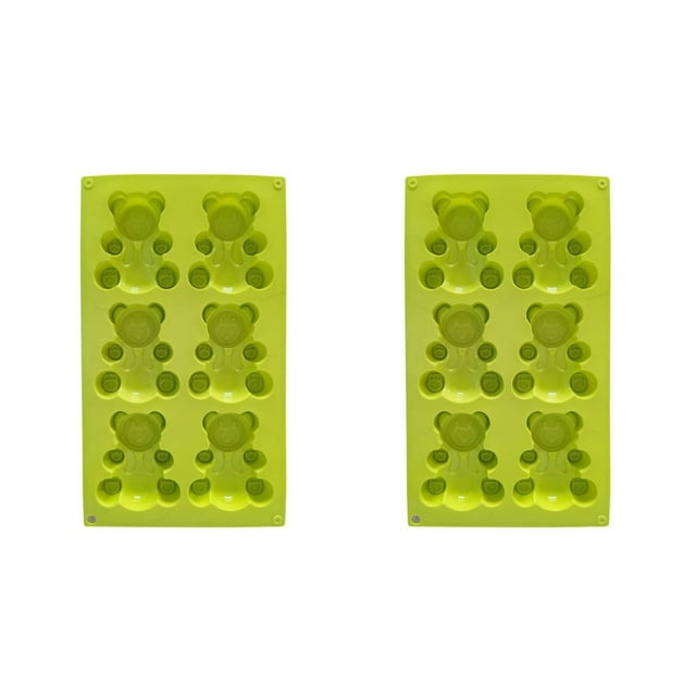 MesaSe 2pcs Molds Animals Cake Silicone Non-Stick Baking Pan Mould Small Bakeware Decorating Tool Cooking Gadget Self-Assembly Green