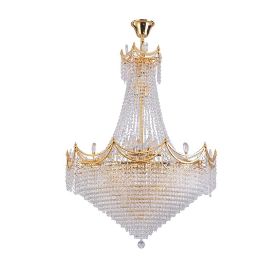 Ore International 42" In Czar K9 Crystal 22-Led Bulbs Neo Classical Hardwired Chandelier Lamp