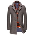 thumbnail image 1 of Gabardina de mezcla de lana para hombre con bufanda de lana suave al tacto desmontable, cálida gabardina de invierno, 1 of 5