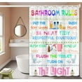 thumbnail image 3 of Kids Colorful Bathroom Rules Shower Curtains,Kids Shower Curtain,Inspirational Quotes Wood Planks Words Cloth Fabric Shower Curtain for Bathroom Decor,Children Bathroom Curtain with Hooks 47X64in, 3 of 5