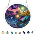thumbnail image 1 of Acrylic Puzzle Suncatcher Window Hanging Ornament Round Stained Glass Catcher Indoor Outdoor Patio Balcony Window Decor Housewarming Holiday Gift, 1 of 9
