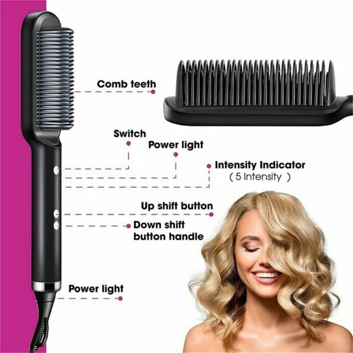 Ionic hair store straightener comb