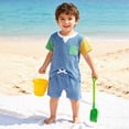 thumbnail image 2 of NOLDARES Toddler Boy Summer Play Outfit Short Sleeve Cartoon T-Shirt Casual Shorts Clothes Blazer,18-24 M, 2 of 9