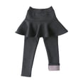 thumbnail image 2 of Vestido Para Niñas Ropa Para Niñas Bebés Otoño Invierno Pantalones Pantalones Elásticos Impreso Cepillado Cálido Leggings Casuales Falso Culottes De Dos Piezas Gris Oscuro Odeerbi LM103-10943, 2 of 6
