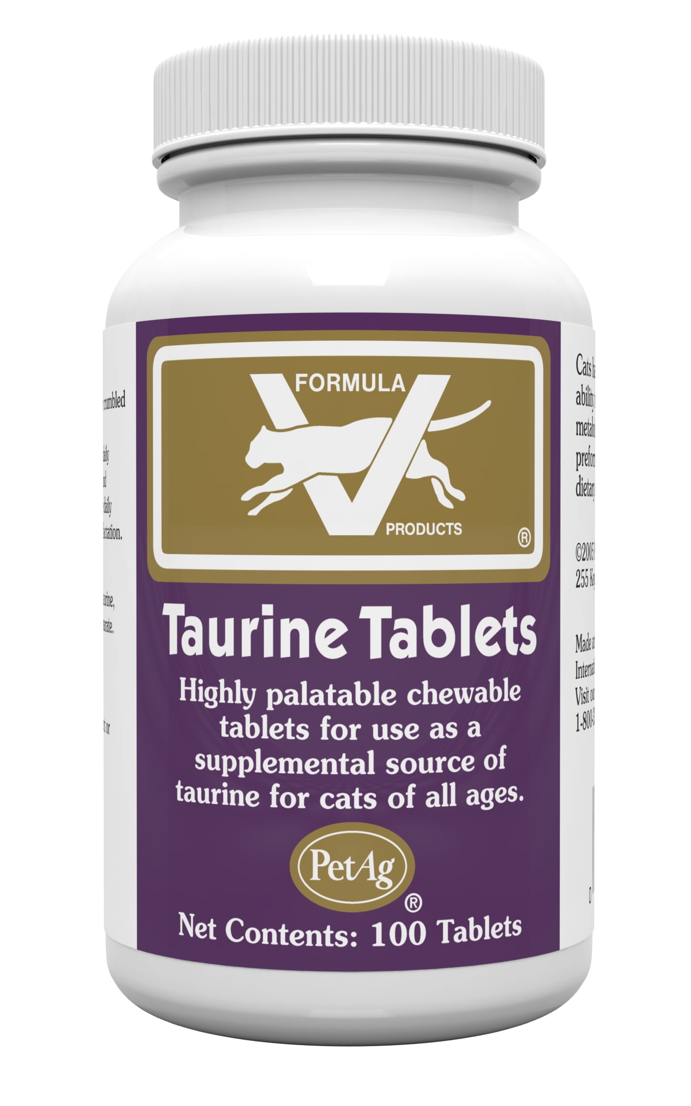 PetAg Taurine Tablets for Cats Highly Palatable Taurine Supplement