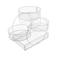 thumbnail image 3 of Cesta de frutas para encimera, frutero de varios niveles, organizador de almacenamiento para cocina, hogar Blanco, 3 of 9