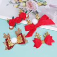 thumbnail image 3 of Paquete de 8 adornos navideños para el cabello de color rojo, tiara navideña, lazos de lentejuelas navideñas, lazos para el cabello de color cervatillo, 3 of 4