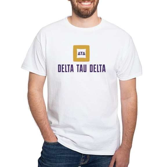 CafePress - Delta Tau Delta Full Color Stacked Signature T Shirt - Men's Classic T-Shirts