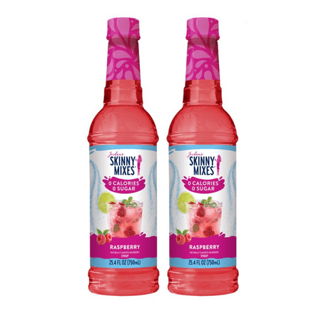 Jordan's Skinny Mixes Sugar Free Syrup, Raspberry Flavor, Fruit Flavored Water Enhancer, Drink Mix for Ice Tea, Lemonade & More, Zero Calorie Flavoring, Keto Friendly, 25.4 Fl Oz, 2 Pack
