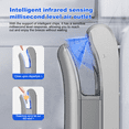 thumbnail image 5 of Interhasa! Hand Dryer with HEPA Filter, 1800W Electric Hand Dryer for Bathrooms Commercial, Plug in,Silver, 5 of 12