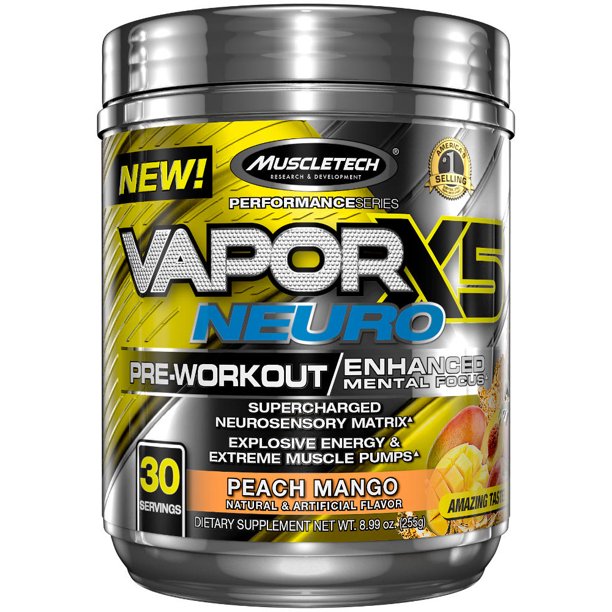 MuscleTech Vapor X5 Neuro 30 Servings Peach Mango (PreWorkout