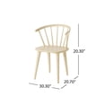 thumbnail image 3 of Noble House Oceanside Farmhouse Rubberwood Dining Chair, Set of 2, Cream, 3 of 13