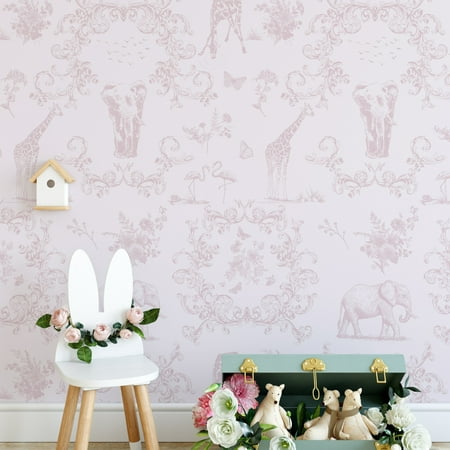 Elegant Safari Toile de Jouy Wallpaper