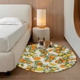 thumbnail image 2 of Orange Lemons Round Area Rug 8Ft Washable Large Circle Rugs for Living Room Dorm, Summer Botanical Farmhouse Vintage Art Rustic Non-Slip Carpet Floor Mats Indoor Outdoor Carpet Runner Home Decor, 2 of 8