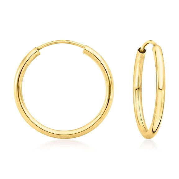 Ross-Simons Italian 1.5mm 14kt Yellow Gold Endless Hoop Earrings, Women's, Adult