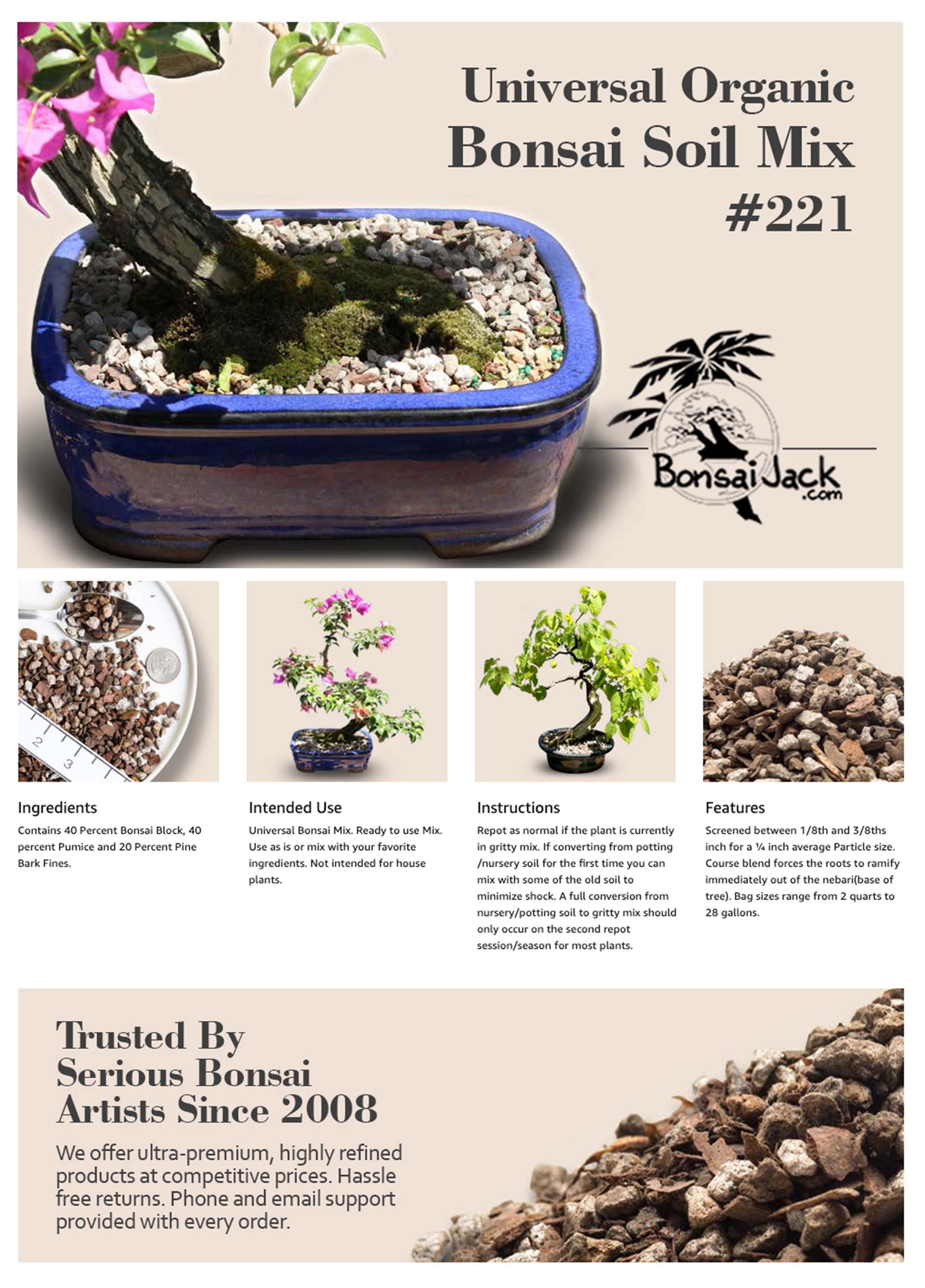 Bonsai Jack Organic Bonsai Soil Mix, 12 Dry qt