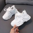 thumbnail image 2 of CAUYDY Boys Kids Black Mesh Athletic Running Shoes Lightweight Non Slip Lace Up Dad Sneakers for School Playground and Casual Wear(L101-White,10.5), 2 of 6