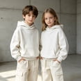 thumbnail image 2 of XAOFW Boys Girls Hoodies Solid Color Casual Pocket Long Sleeve Hoodie Sweatshirt Soft Cozy Pullover Hoodies For Everyday Wear Comfortable Top 10-13 Years, 2 of 5