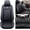 Black, White, variant on Aotiyer Full Set Car Seat Covers, Crown PU Leather Car Seat Cover Full Surround, Durable Comfortable Automotive Vehicle Cushion Cover Fit for Most 5 Seats Cars/SUV/Truck/Vans (Red)