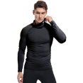 thumbnail image 4 of Camiseta de manga larga con cuello alto para hombre, ropa ajustada de secado rápido y alta elasticidad para deportes al aire libre, ropa deportiva de gran tamaño, 4 of 6