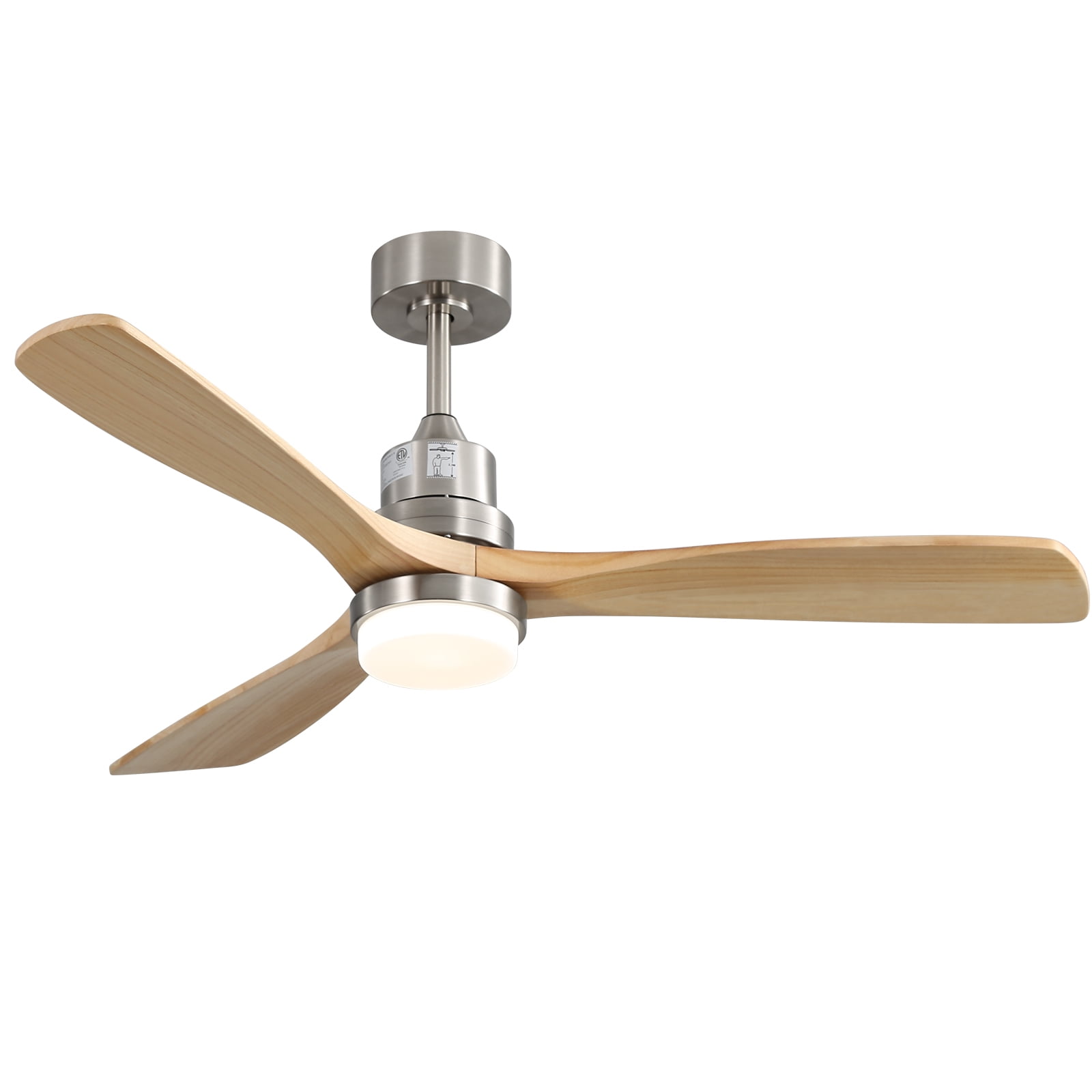 Sofucor Smart Ceiling Fan 52 In Indoor Outdoor With Light Remote - Reversible DC Motor Silver
