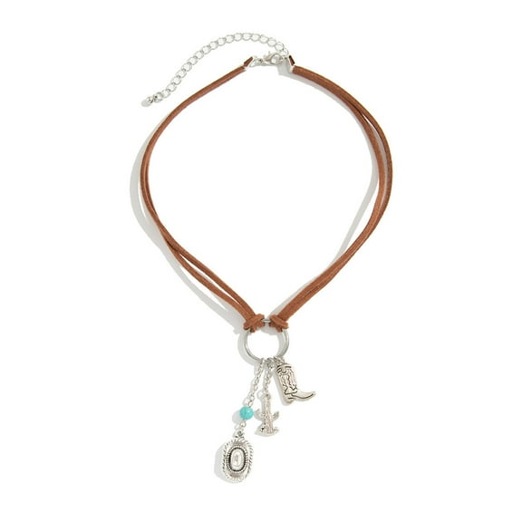 lixuesong Western Cowboy Hat Boot Necklace Unisex Necklace Neck Jewelry Alloy Texture for Music Festival Party Outfit