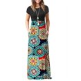 thumbnail image 1 of Robes Longues Maxi Décontractées pour Femmes à Manches Courtes, Amples, Unies, avec Poches, 1 of 2