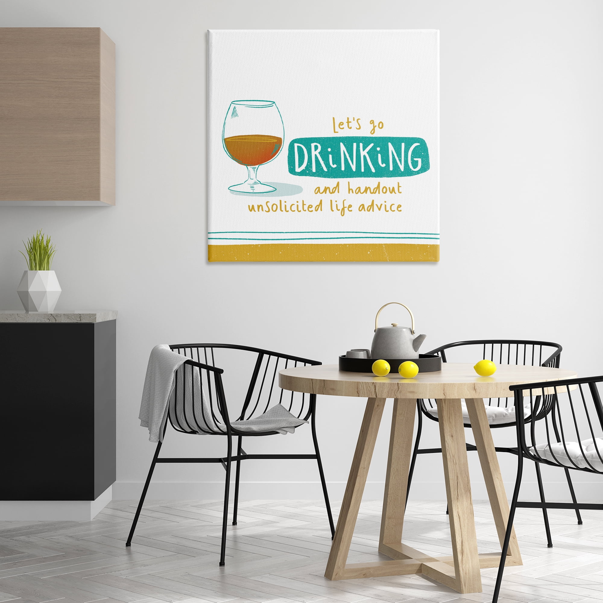 Stupell Industries Unsolicited Life Advice Food & Beverage Painting Wrapped Canvas Art Print Wall Art, 36 x 36