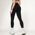 thumbnail image 3 of Women's High Waist Seamless Leggings with Stretch Fabric and Second-Skin Fit - Medium, Black, 3 of 6
