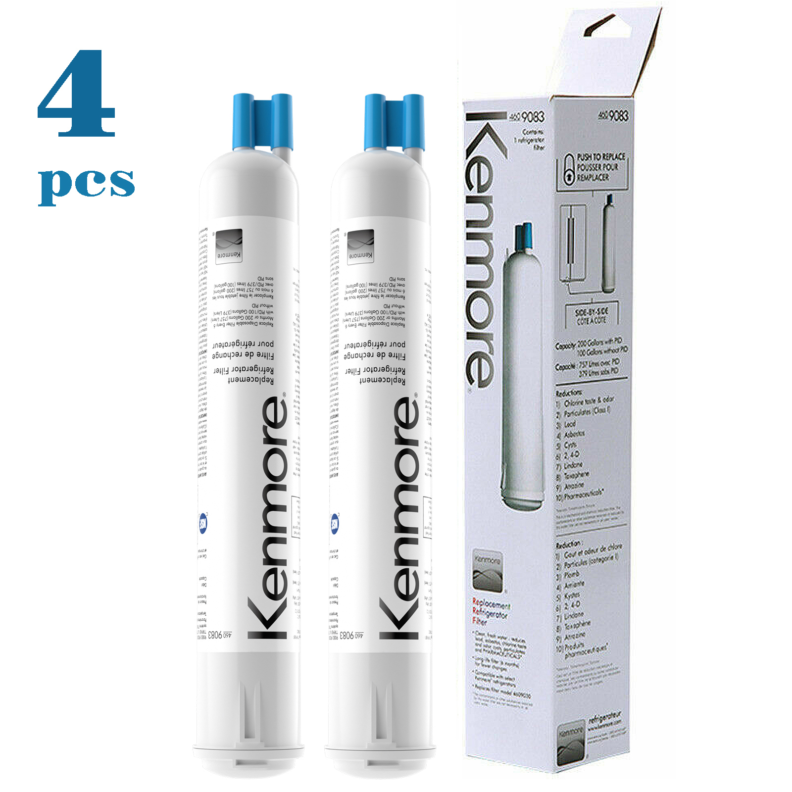4PCS Refrigerator Water Filter Kenmore 9083 Genuine Water Filter