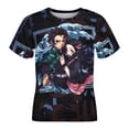 thumbnail image 4 of Demon Slayer Kids Short Sleeve Tee Shirt Novelty Crewneck T-Shirts Unisex Summer Blouse Tops for Boys Girls 160CM, 4 of 8