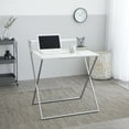 thumbnail image 2 of Urban Shop Dark Gray White Marble 2 Tier Folding Desk, 2 of 6
