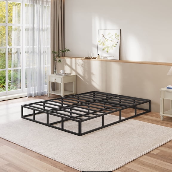 RLDVAY 9 inch Queen Metal Box Spring, Fabric Cover Included, Sturdy Mattress Foundation, Easy Assembly