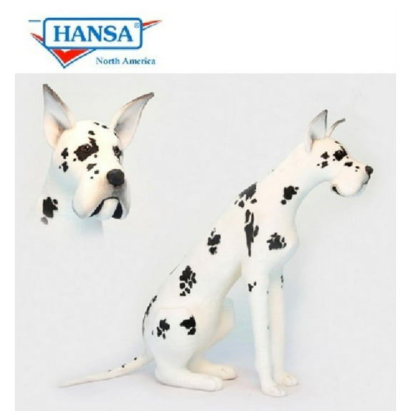 Handcrafted Cuddlers 47.25" Life Size Handcrafted Harlequin Great Dane Stuffed Animal
