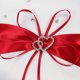 thumbnail image 4 of Suministros de Boda Yeacher Cesta de Niña de Flores de Satén Doble Corazón Almohada de Portador de Anillo Libro de Invitados Portalápices Liga de Novia Rojo, 4 of 6