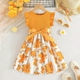 thumbnail image 2 of Gubotare Girls Party Dress Girls Dress Summer Ruffle Sleeve Mesh A Line Casual Party Dresses with Pockets (Yellow,Size 3-4 Years), 2 of 3