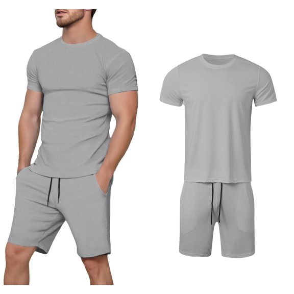 Men Short Sets Outfits 2 Piece Set Mens T-Shirts and Shorts Summer Matching Set Beach Clothes Men Vacation Outfits