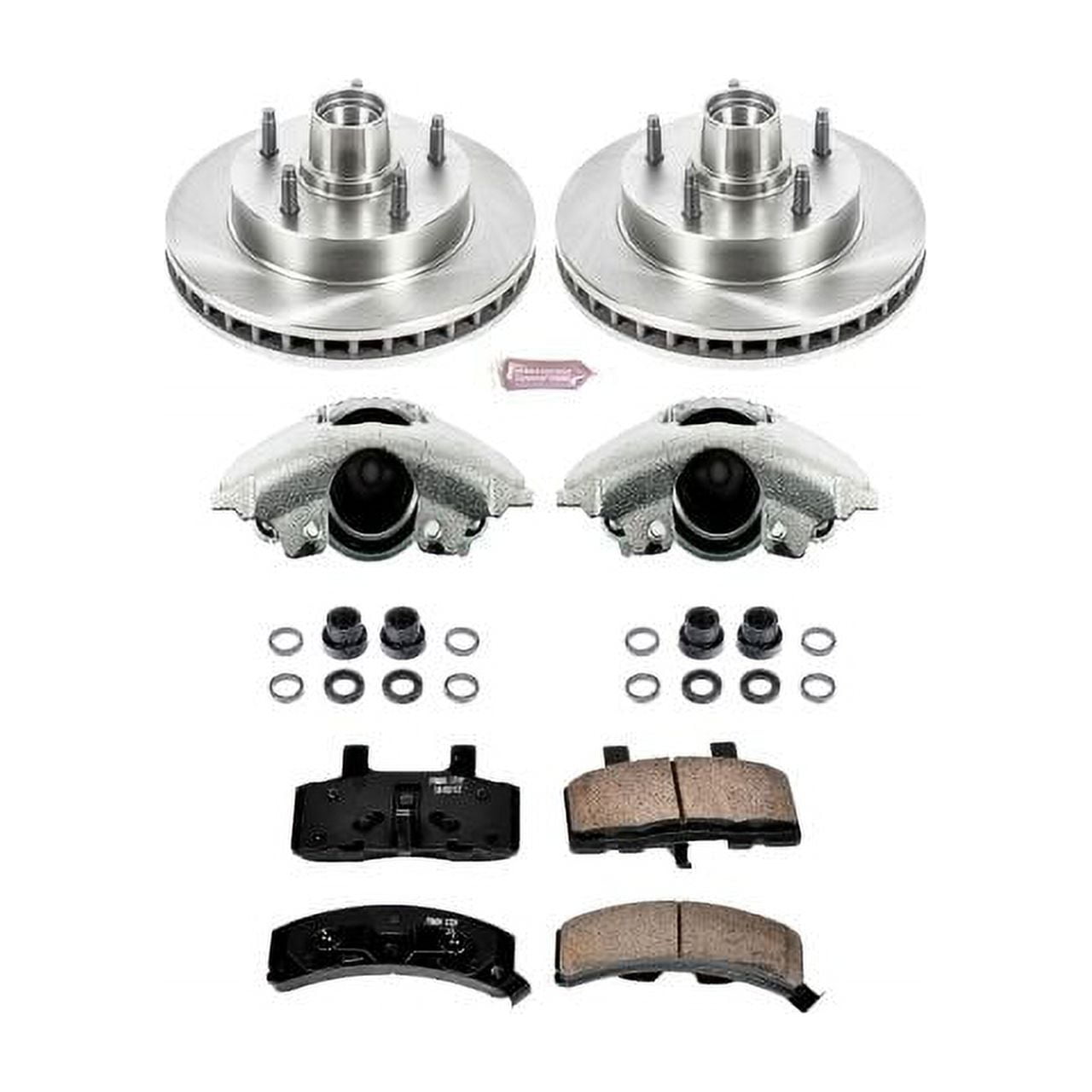 PowerStop Front Stock Replacement Brake Pad and Rotor Kit with Calipers Fits: DODGE Select Models KCOE4875