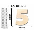 thumbnail image 2 of Unfinished Wood Block Number 5 - Craft - up to 46" DIY 7" / 1/4", 2 of 3