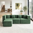 thumbnail image 2 of BEHOST 102.5" L Shaped Modular Sectional Sofa with Extra Deep Seats, Cloud Couch for Small Living Room,Teddy Green, 2 of 9
