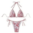 thumbnail image 1 of Zmoon Blue and White Porcelain Print Lace-Up Bodysuit, 1 of 2