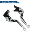 thumbnail image 5 of Unique Bargains Short Long Brake Clutch Levers for Yamaha YZF R1 99-01 6 Position Adjustable Motorcycle Handlebar Brake Lever Aluminum Alloy Black Handle Silver Tone, 5 of 6