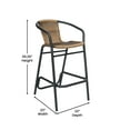 thumbnail image 5 of Flash Furniture Commercial Grade Indoor-Outdoor PE Rattan Restaurant Barstool with Black Steel Frame and Footrest in Medium Brown, 5 of 16