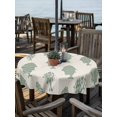 thumbnail image 2 of Outdoor Tablecloth with Umbrella Hole for Patio/Picnic/Party/Camping, Abstract Art Fish Green Waterproof Table Cloth Round Cover Washable, Coastal Ocean Summer Marine Life (Dia 60"), 2 of 8