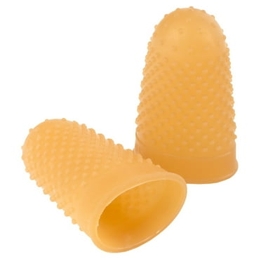 Rubber Finger Tips 12 Medium-Large, Amber, Dozen
