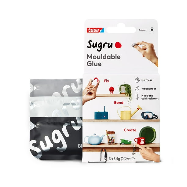 Pegamento impermeable para madera Super Glue tesa Sugru, paquete de 3, 3,5 g/unidad