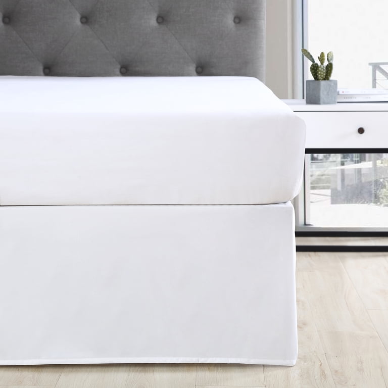 White Pleated Microfiber Bed Skirt, Full/Queen photo 2