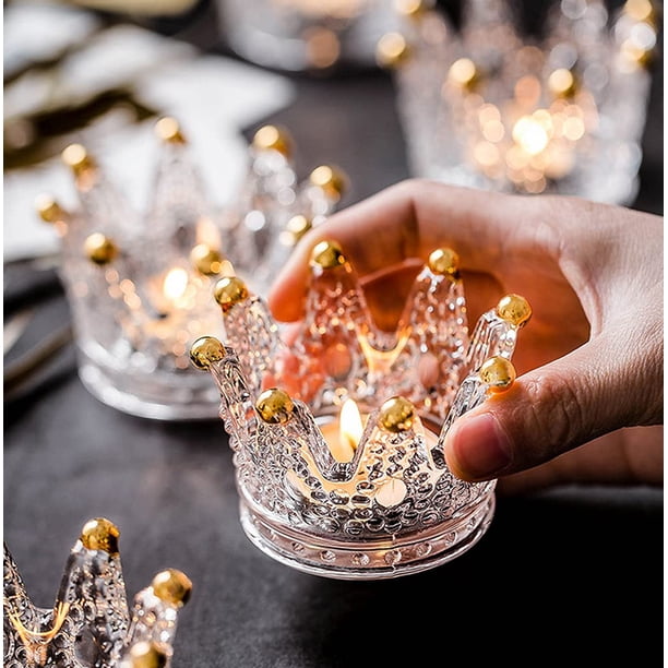 Set portavelas Vixdonos Crown Glass con forma de vela (12 unidades)